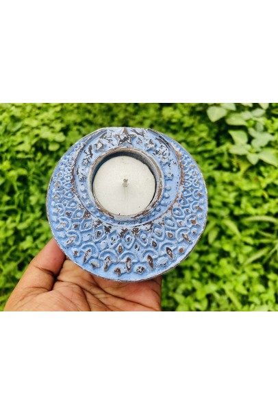 Wooden Block Stamp's Shimmering Moon Hand-Carved Blocks Tea-Light Holders, Hand Engraved Art, Tealight Stand for Home
